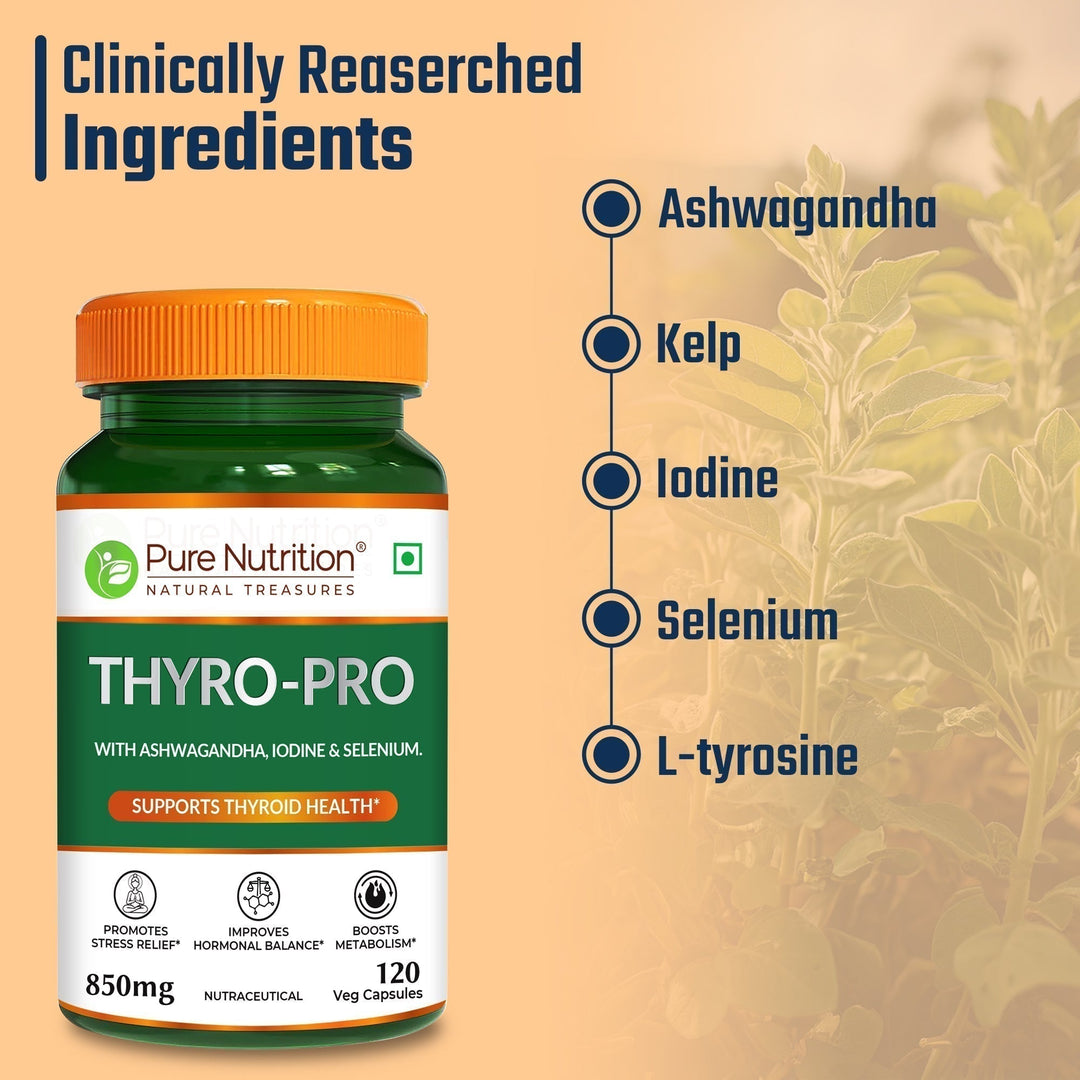 Thyro Pro  Thyroid Support Capsules | Ashwagandha, Iodine & Selenium | 120 Caps