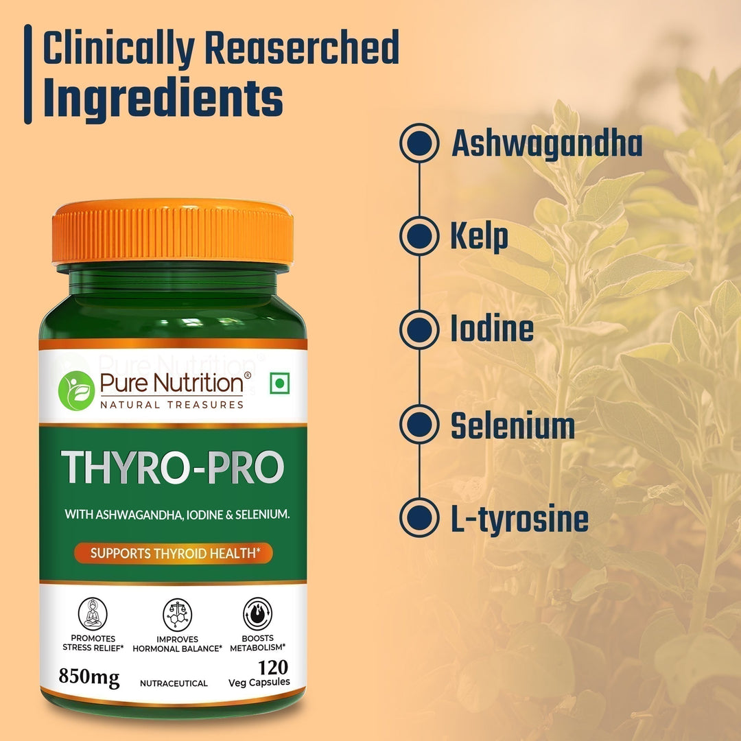 Thyro Pro  Thyroid Support Capsules | Ashwagandha, Iodine & Selenium | 120 Caps