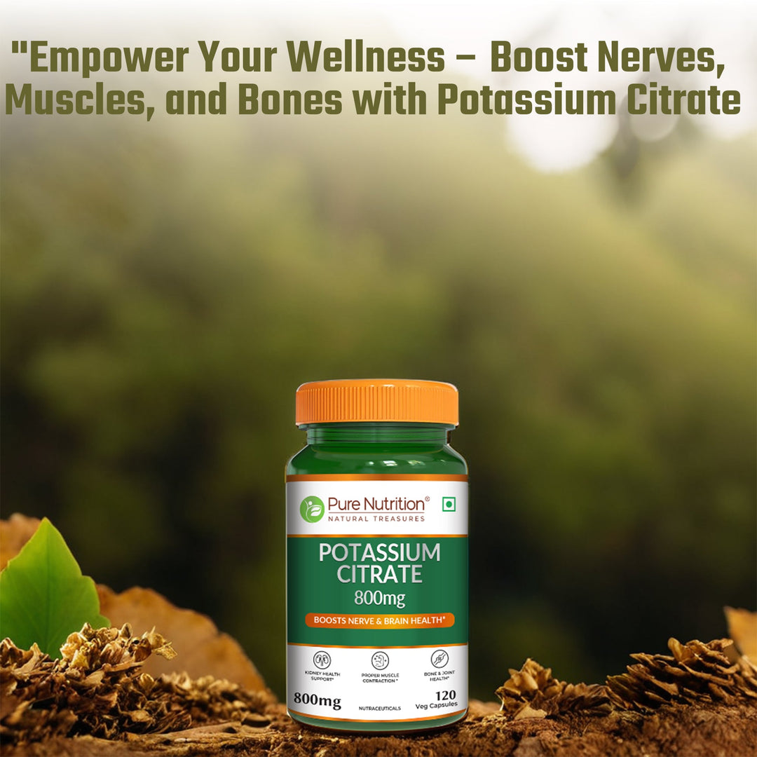 Potassium Citrate 800mg – Nerve, Kidney & Bone Support | 120 Veg Capsules
