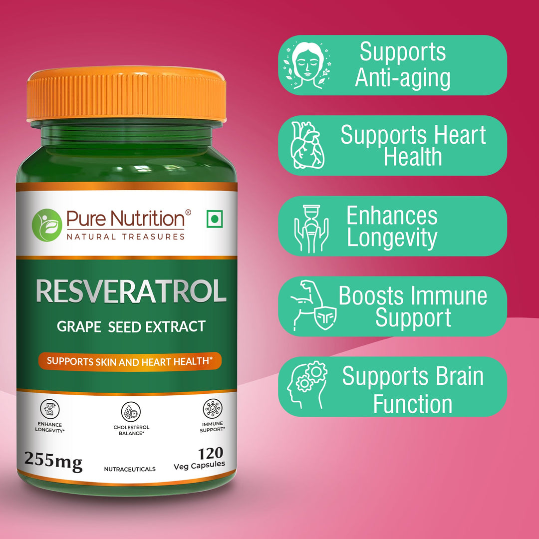 Resveratrol with Grape Seed Extract | Antioxidant Support  255mg