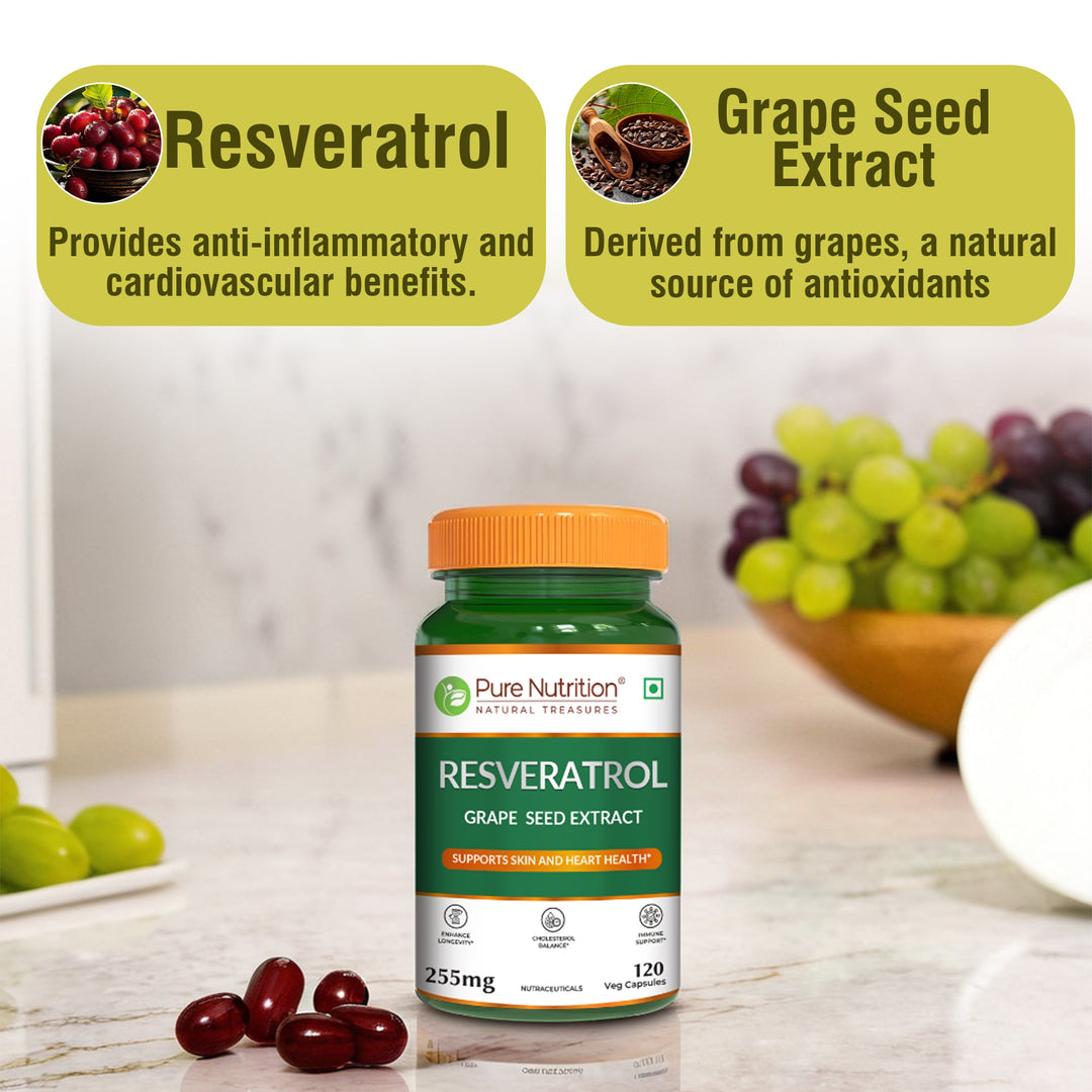 Resveratrol with Grape Seed Extract | Antioxidant Support  255mg
