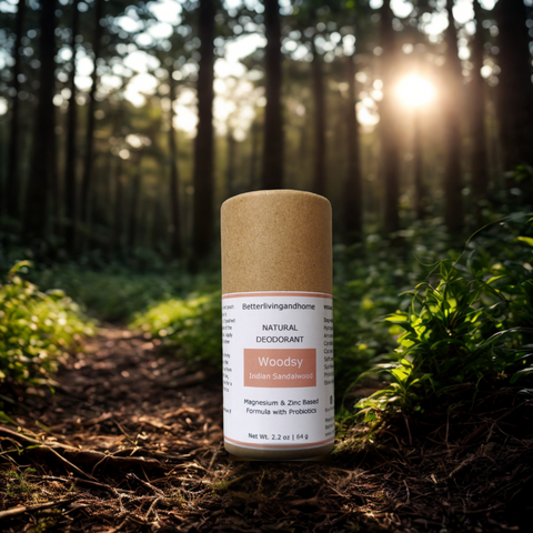 Betterliving And Home Woodsy - Indian Sandalwood Natural Deodorant Enriched With Magnesium & Probiotics