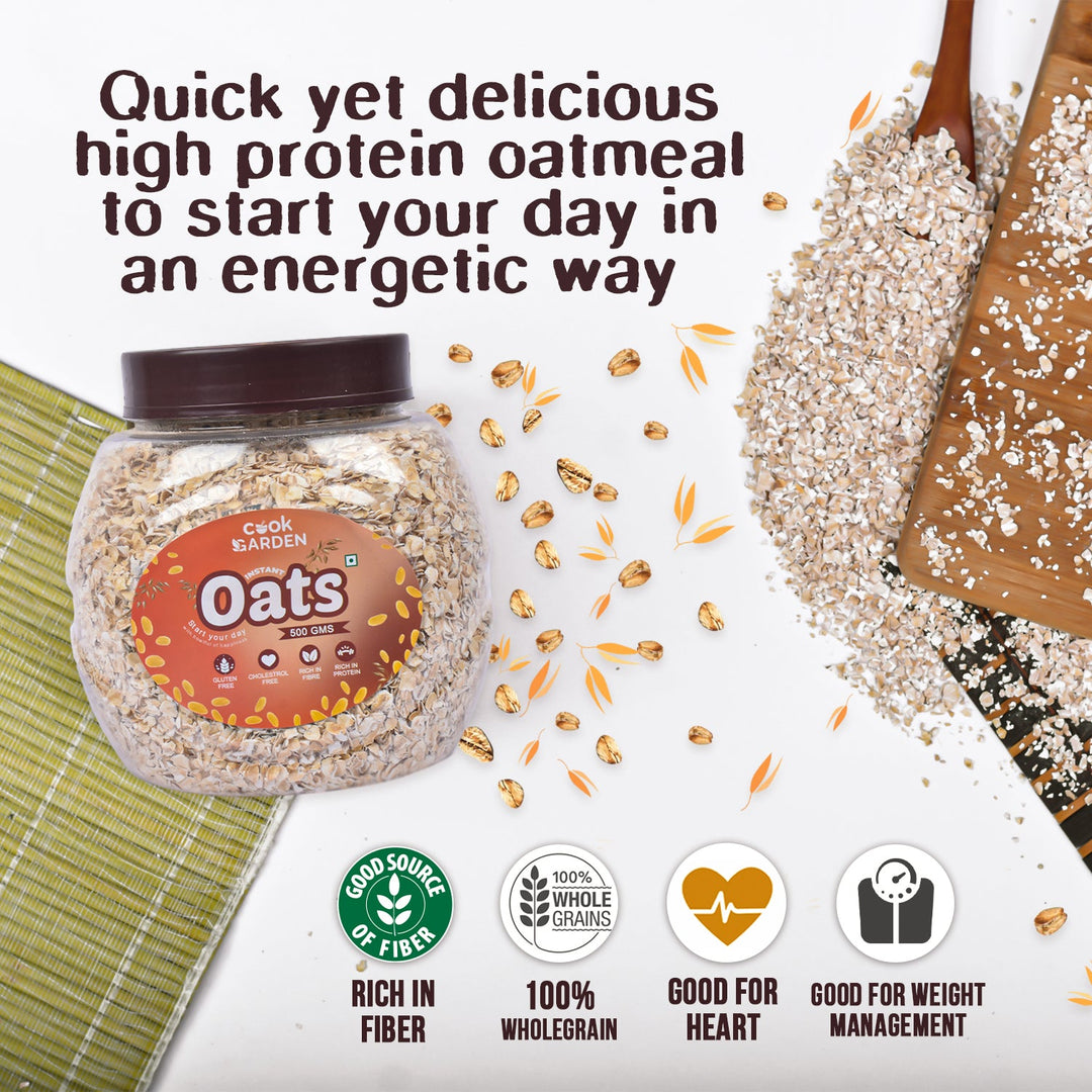 CookGarden Instant Oats | 100% Wholegrain Breakfast | High Protein and Fibre