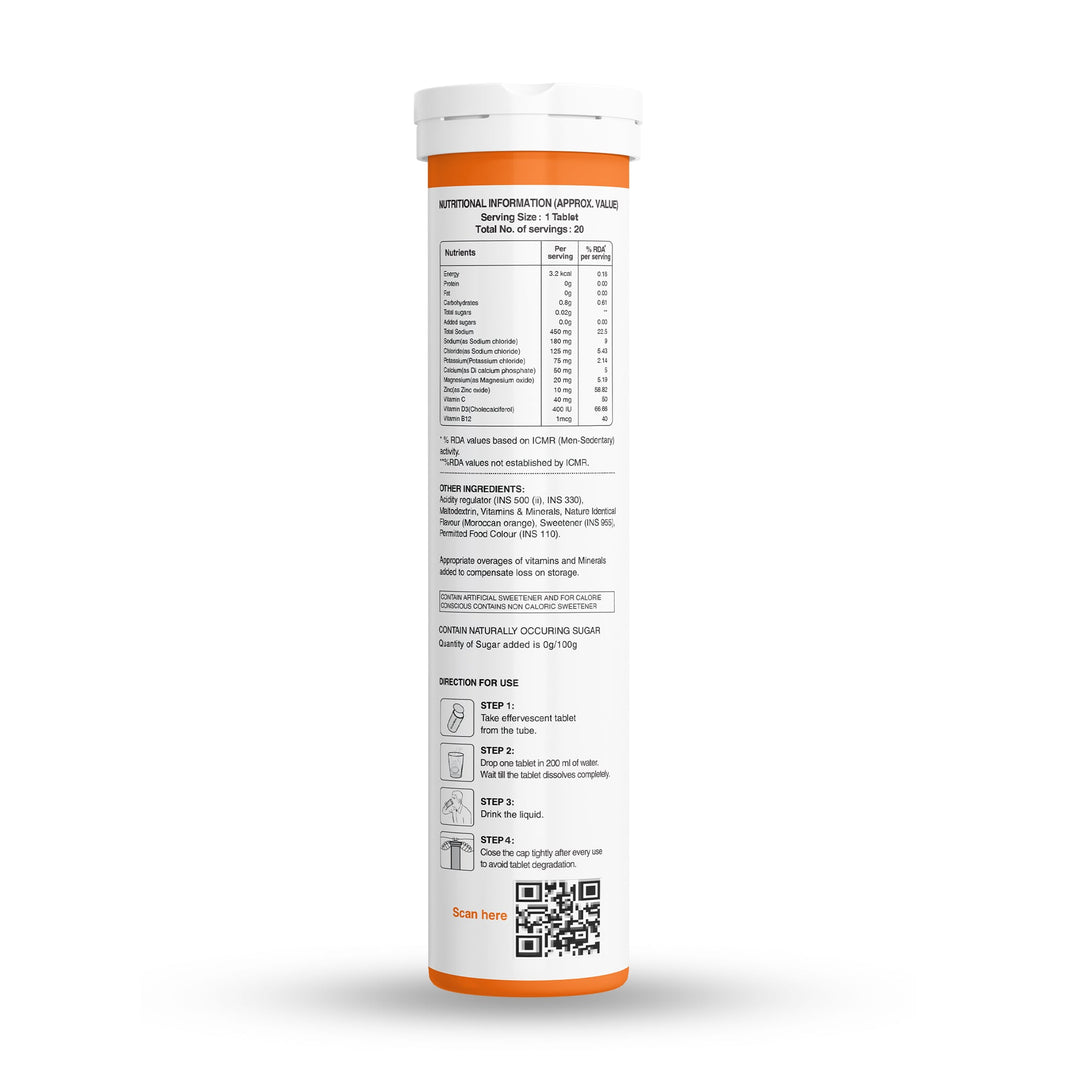 IONZ Electrolytes + Vitamins & Minerals  Moroccan Orange Effervescent