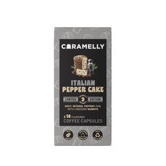 Caramelly Italian Pepper Cake Flavoured Nespresso Compatible Coffee Capsules, 10 Pods, Intensity - 9 | Limited Edition | Aluminium Coffee Pods | 100% Arabica Coffee