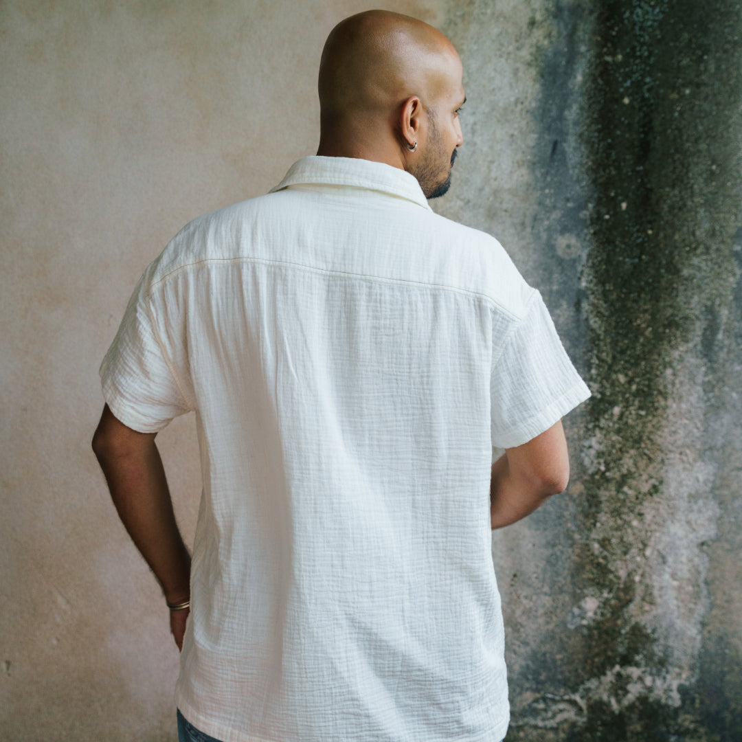 Islands Of Loom Ivory Cloud Organic Muslin Cotton Men&