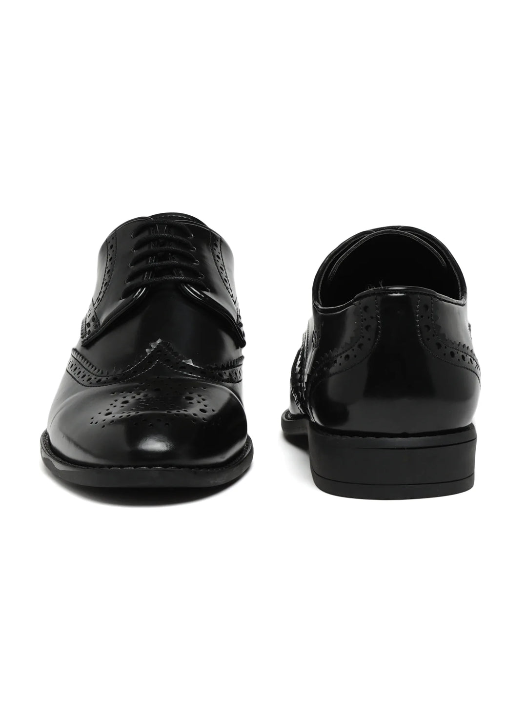 Winger Black Wingtip Brogue Derby Shoes