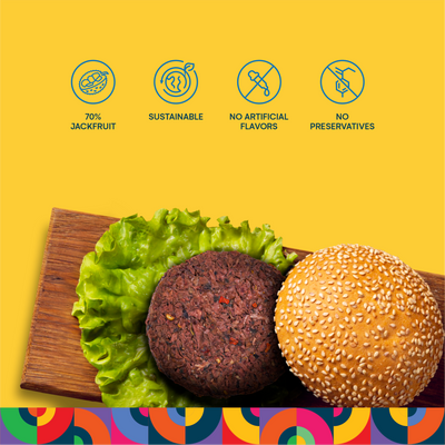 Kathalfy Jackfruit Burger Patty | Heat & Eat | Combo Pack 300 Grams (Pack of 2)