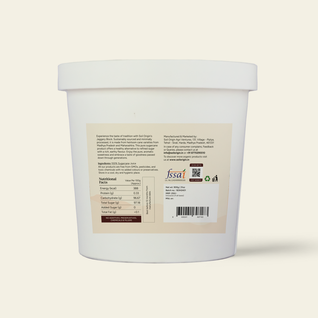 Soil Origin Jaggery Block - 900 Gm (Pack of 2)