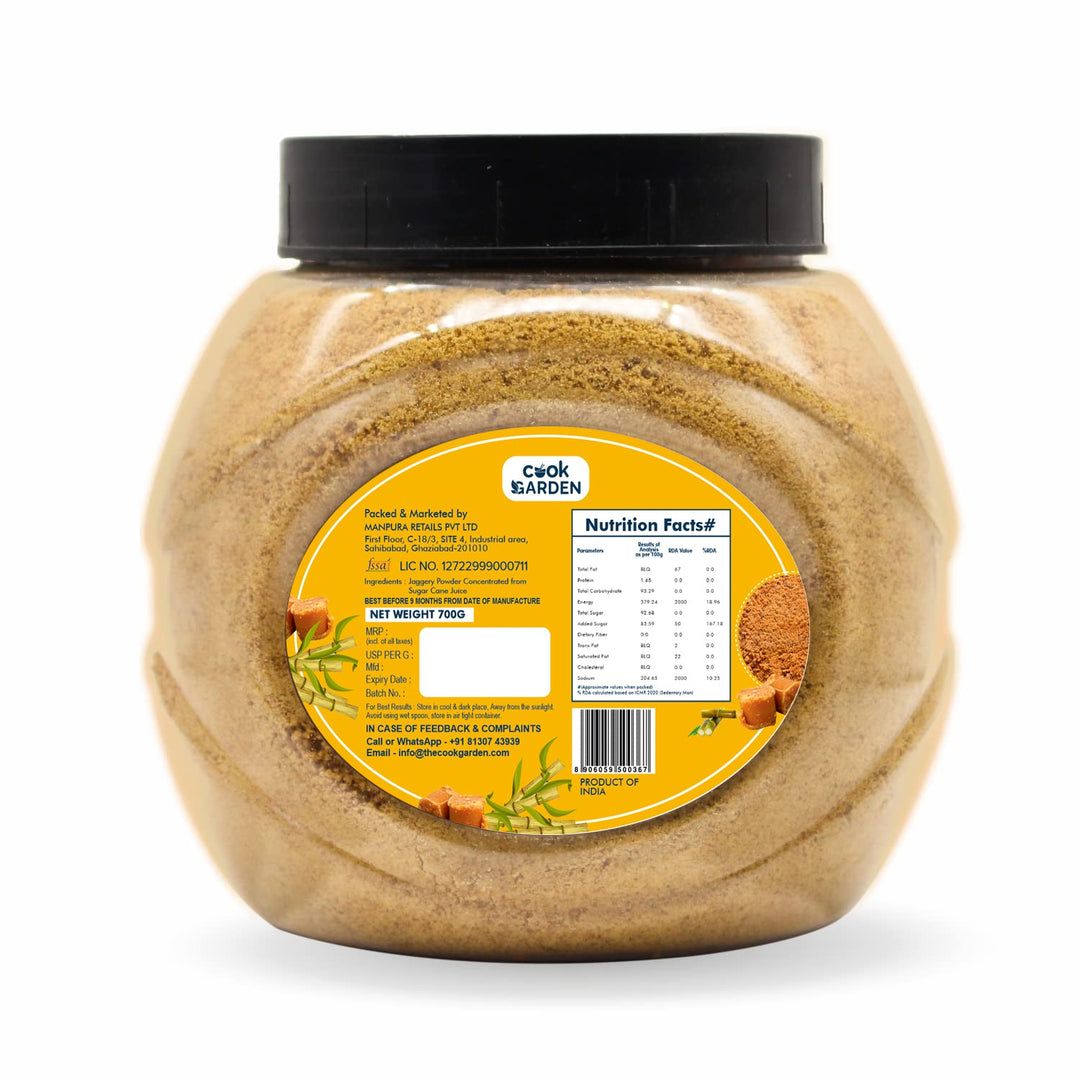 CookGarden Jaggery Powder | 700g | Natural Sugar | No Preservatives Added