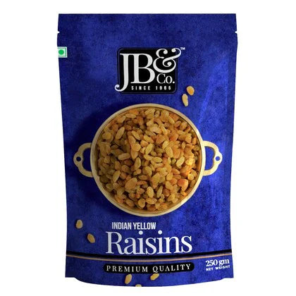 JB&CO Indian Yellow Raisins-Golden Raisins(Kishmish) - 250 gm