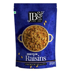 JB&CO Indian Yellow Raisins-Golden Raisins(Kishmish) - 250 gm