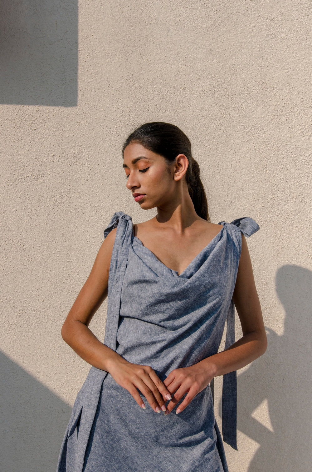 Jhultaru By Deesha Grey Cowl Dress