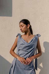 Jhultaru By Deesha Grey Cowl Dress