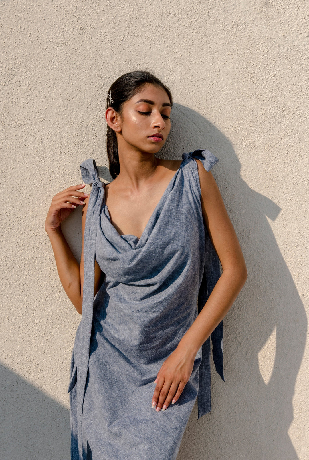 Jhultaru By Deesha Grey Cowl Dress