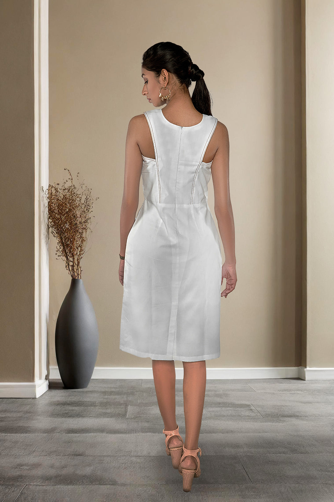 Jhultaru By Deesha Mirage White Dress