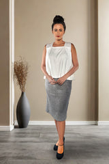 Jhultaru By Deesha White Mirage Top