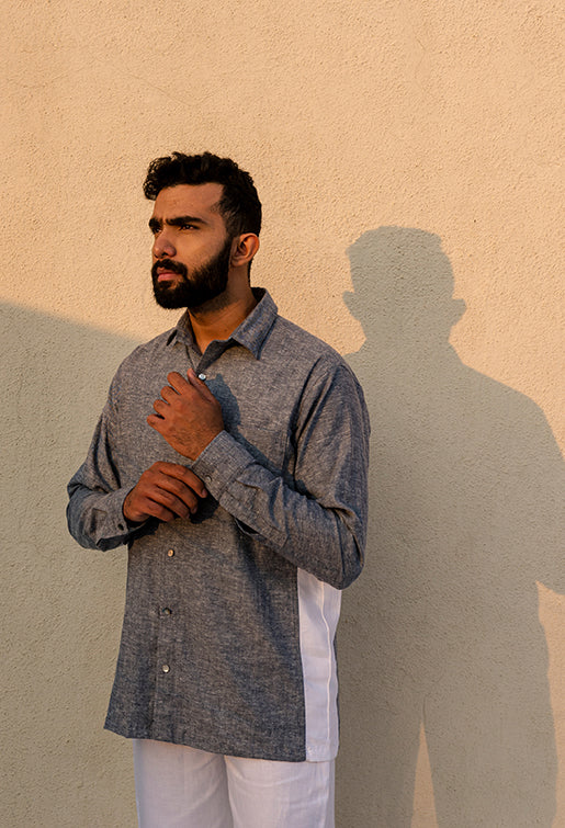 Jhultaru By Deesha Grey Colorblock Shirt