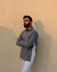 Jhultaru By Deesha Grey Colorblock Shirt