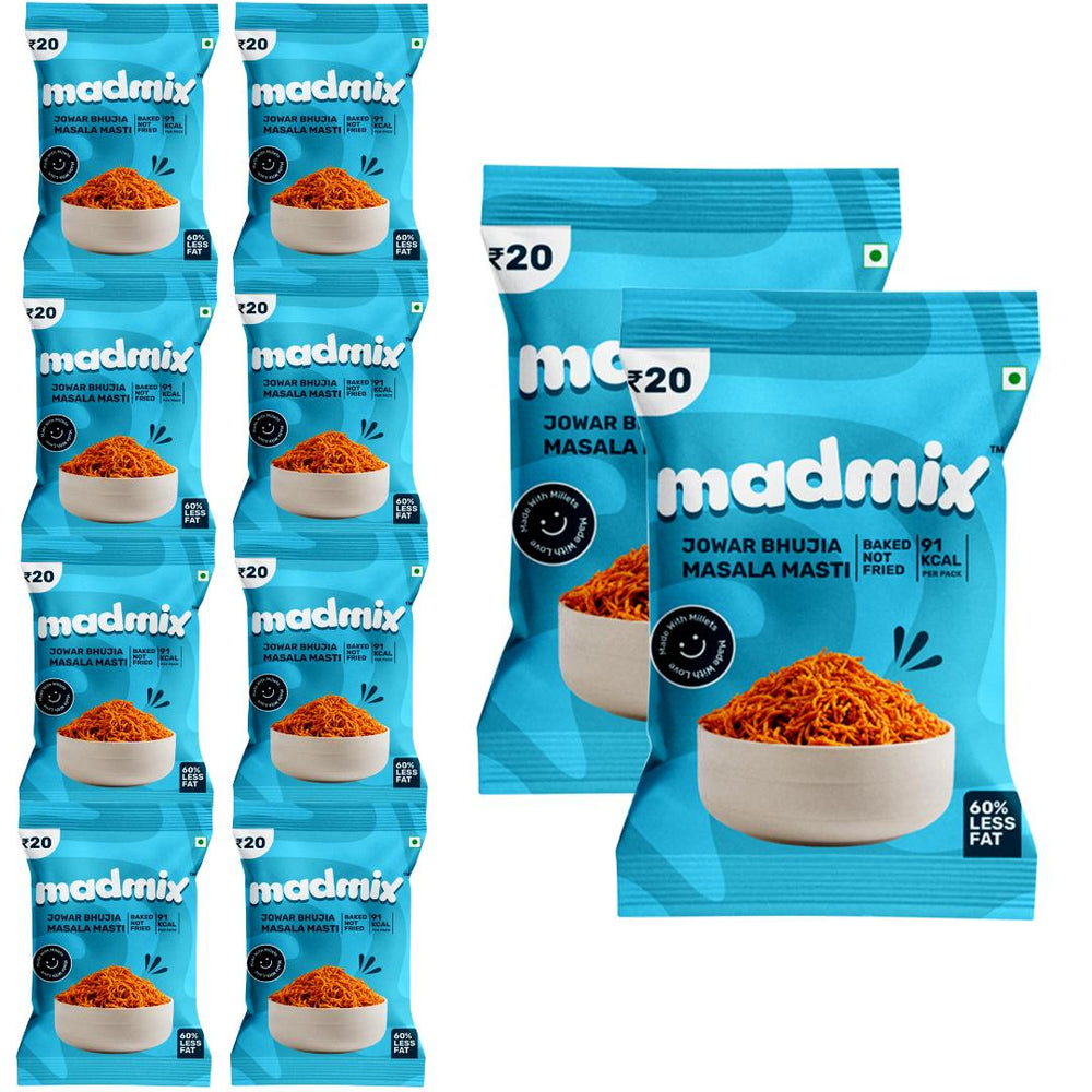 Madmix Jowar Bhujia Masala Masti Pack of 10 | 25 Grams Each