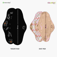 VIVANION Herbal Organic Cotton Re-Usable Sanitary Pads | Anti-Bacterial Coated  | Bio Degradable | Pack of 6 | Combo colors