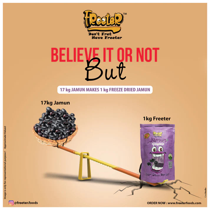 Freeter Just Jamun | 100% Natural Freeze Dried | No Added Sugar|No Preservatives|