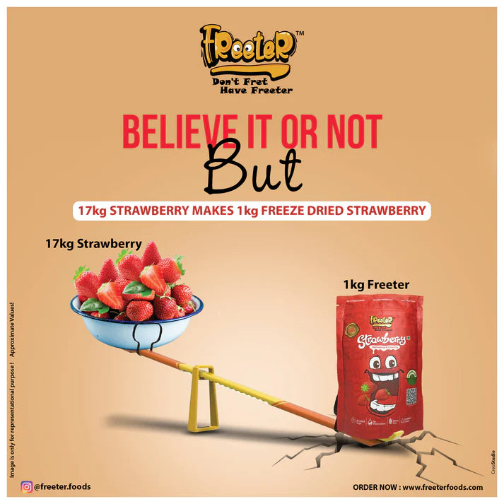 Freeter Sensational Strawberry | 100% Natural Freeze Dried | No Added Sugar| No Preservatives