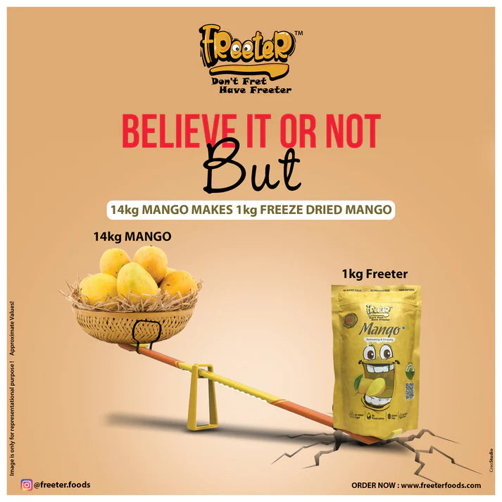 Freeter Munchy Mango |100% Natural Freeze Dried| No Added Sugar| No Preservatives|