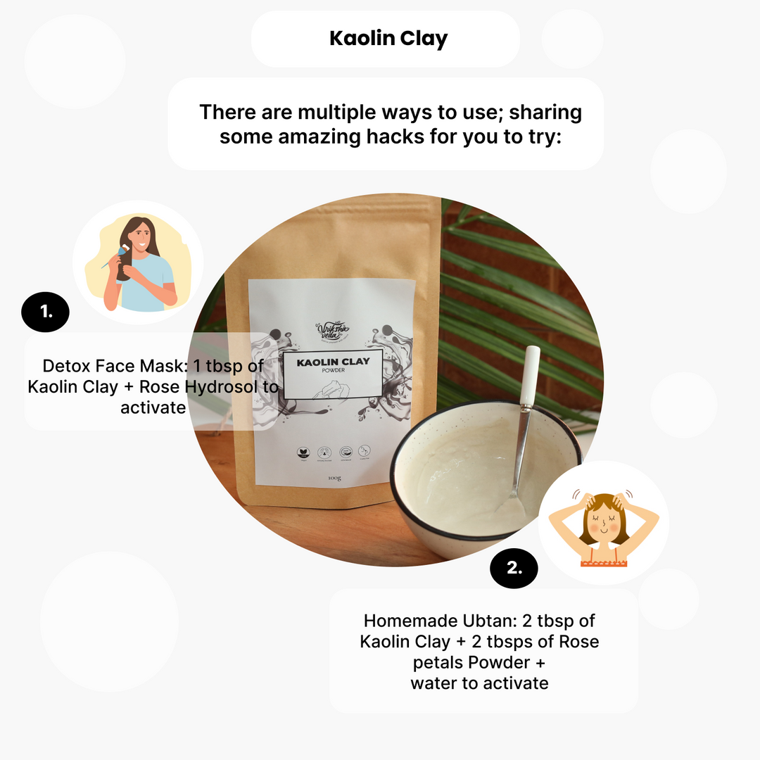 Kaolin Clay (All Natural, Off-White Kaolin Clay Powder) | Skin & Hair Care | 100g