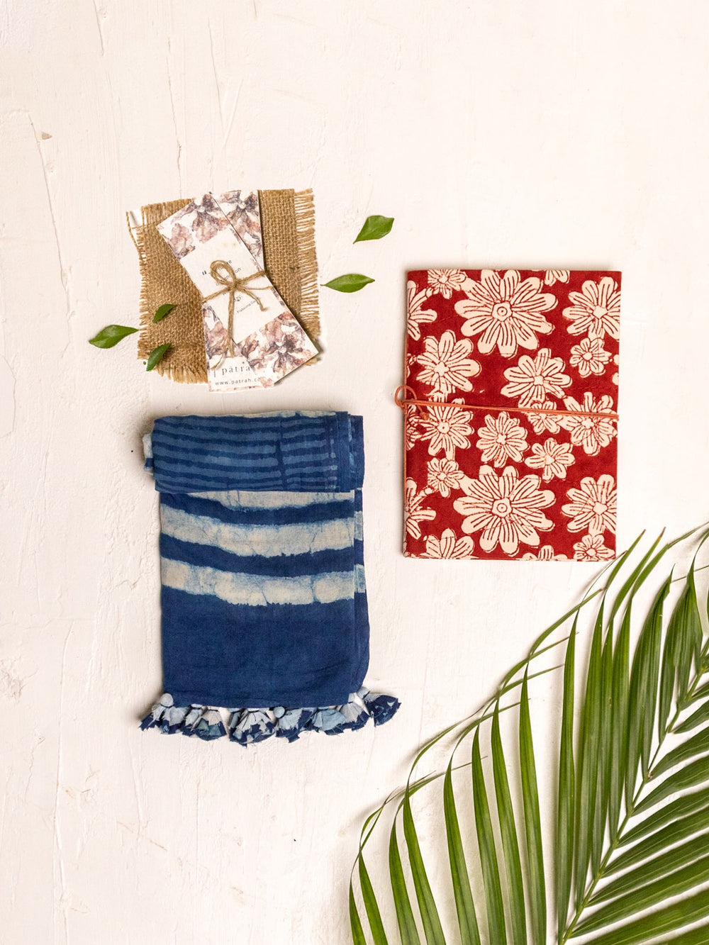 Patrah Kavya Indigo Scarf, Diary & Bookmark Gift Combo