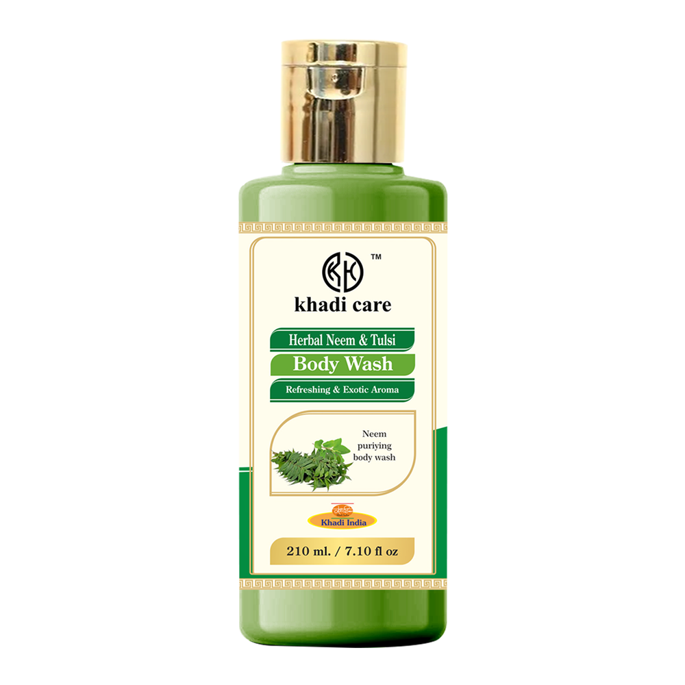 Khadi Care Herbal Neem & Tulsi Face and Body Wash - PACK OF 2 - EACH 210 ML