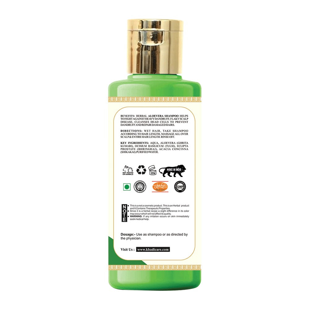 Khadi Care Herbal Aloevera Shampoo -Pack of 2 - Each 210 ml