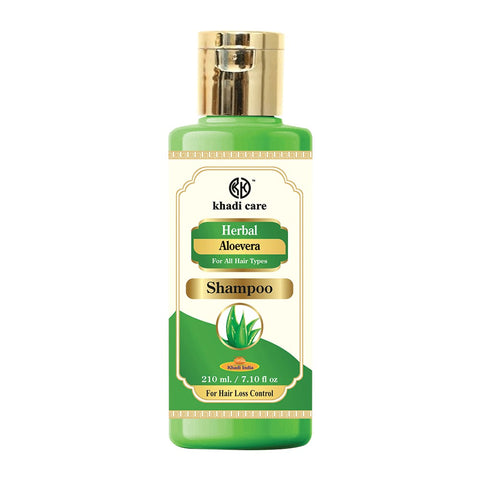 Khadi Care Herbal Aloevera Shampoo -Pack of 2 - Each 210 ml