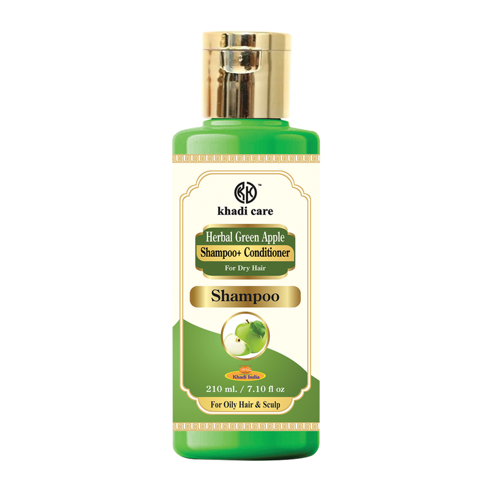 Khadi Care Herbal Green Apple Shampoo + Conditioner - Pack of 2 - Each 210 ml