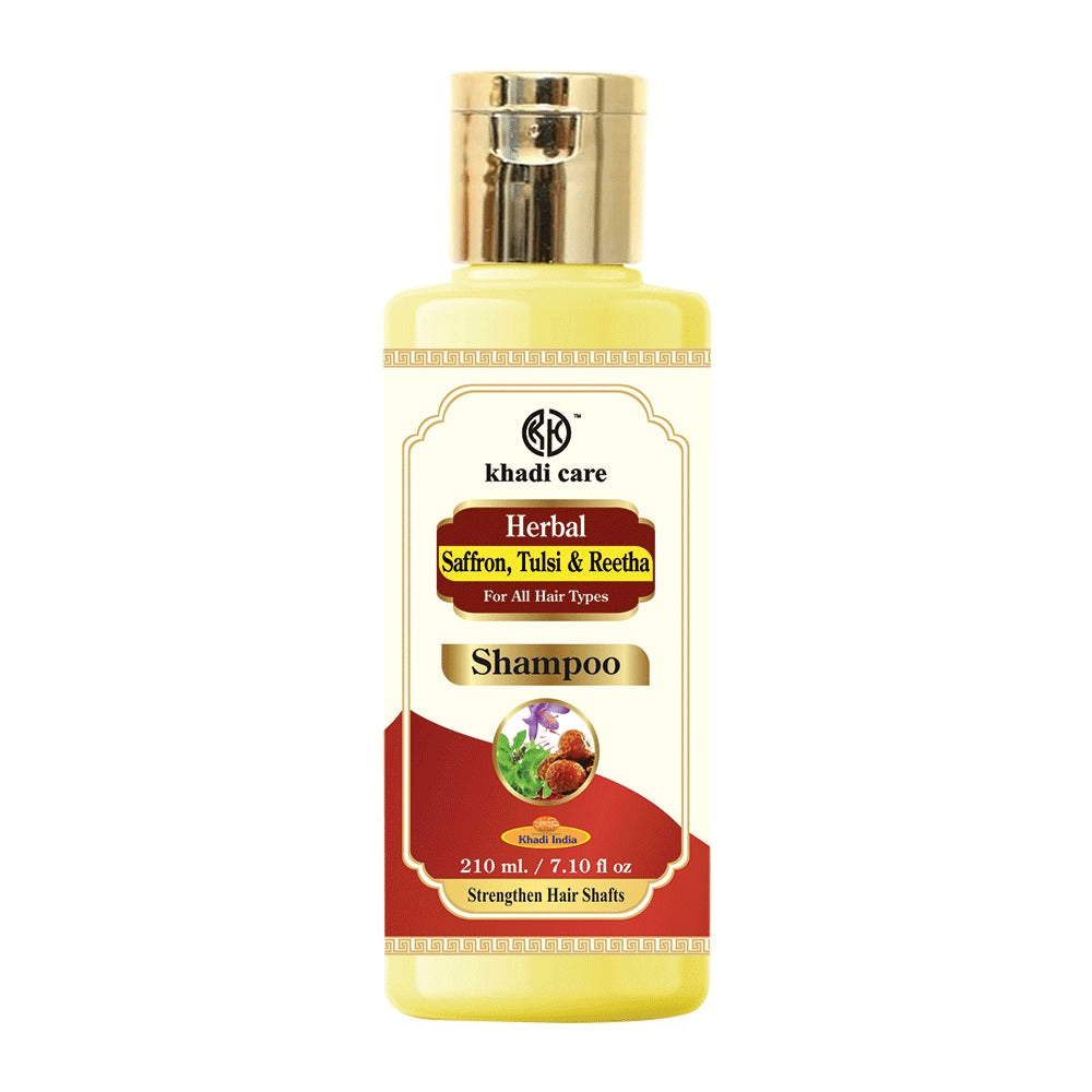 Khadi Care Herbal Saffron, Tulsi & Reetha Shampoo -  Pack Of 2 - Each 210 ml