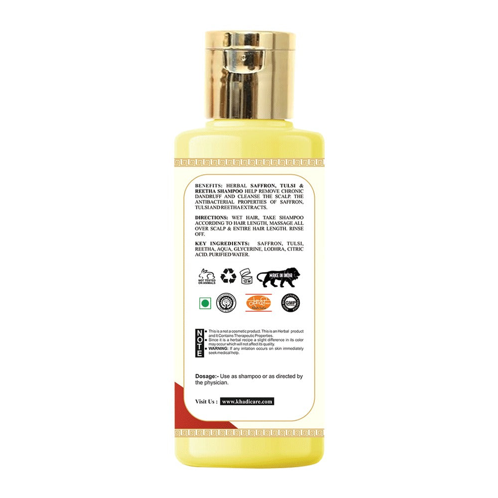 Khadi Care Herbal Saffron, Tulsi & Reetha Shampoo -  Pack Of 2 - Each 210 ml