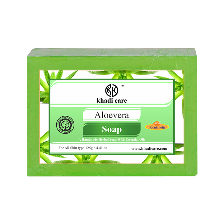 Khadi Care Herbal Aloevera Soap -Pack of 3 - Each soap  125g
