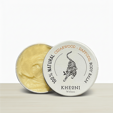 Kheoni 100% Natural Cedarwood - Daffodil Body Balm Moisturizer Cream for Face, Hand & Body, Non-Greasy Lightweight Face Winter Cream - 30 Gm