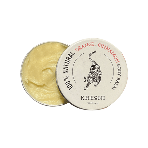 Kheoni 100% Natural Orange - Cinnamon Body Balm Moisturiser Cream for Face, Hand & Body, Non-Greasy Lightweight Face Winter Cream - 30 Gm
