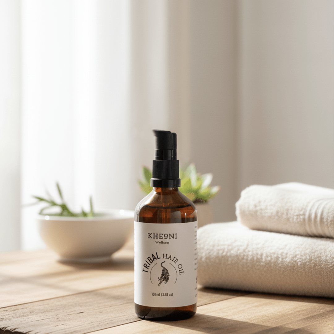 Kheoni 100% Natural Tribal Hair Oil | Ayurvedic Hair Oil for Hair Fall | Adds Strength & Shine | Infused with Natural Herbs Promotes Hair Growth & Prevents Hair Loss - 100 ml - Suspire