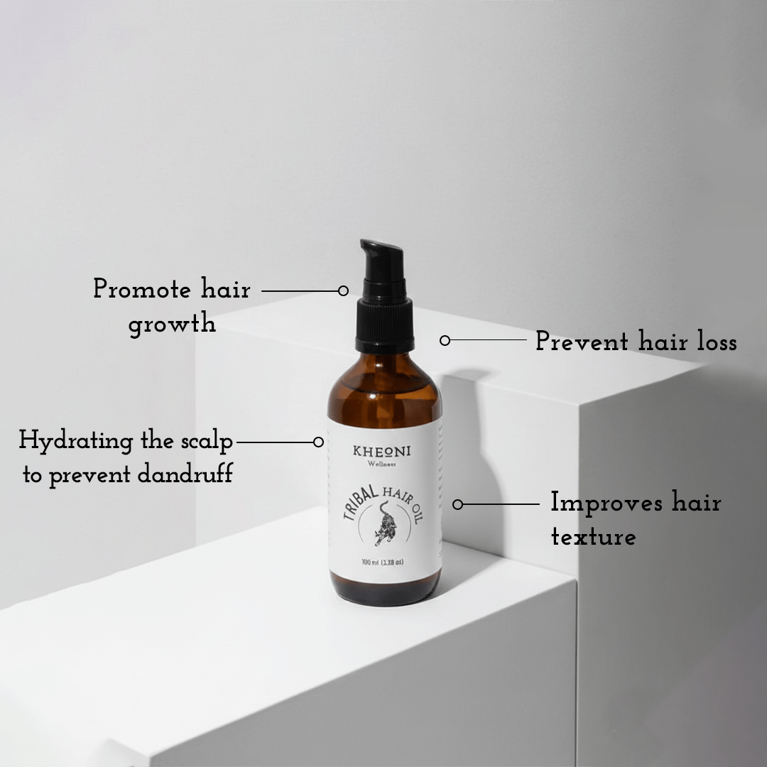 Kheoni 100% Natural Tribal Hair Oil | Ayurvedic Hair Oil for Hair Fall | Adds Strength & Shine | Infused with Natural Herbs Promotes Hair Growth & Prevents Hair Loss - 100 ml - Suspire
