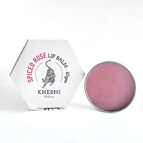Kheoni Spiced Rose Lip Balm Infused with Vitamin E and Beeswax | 100% Natural | Repairs Chapped Lips, Brightens Pigmented Dark Lips, Heals dryness, Non-Sticky, Soft & Smooth - 10 gm