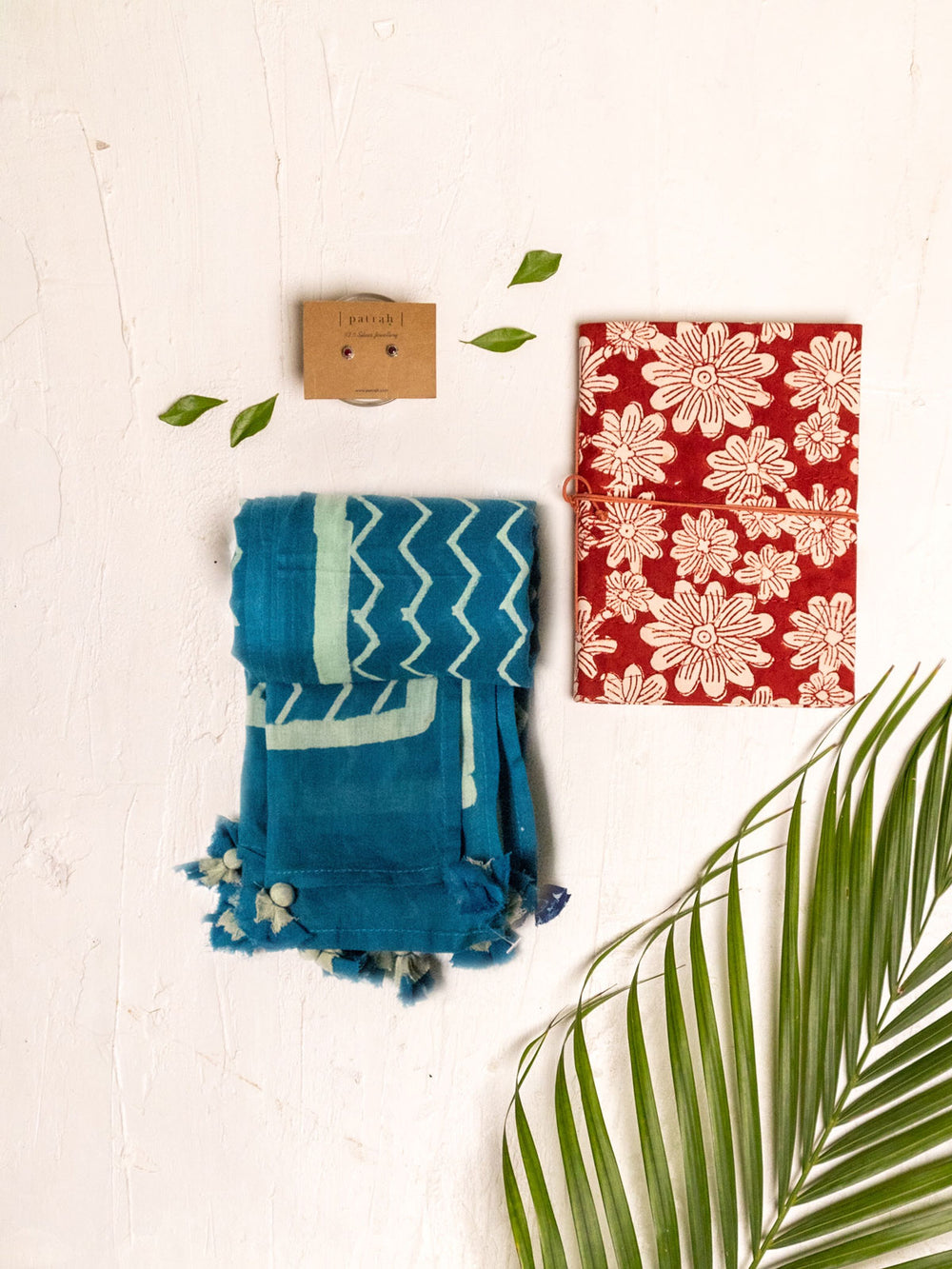 Patrah Khushi Diary, Scarf & Silver Jewellery Gift Combo