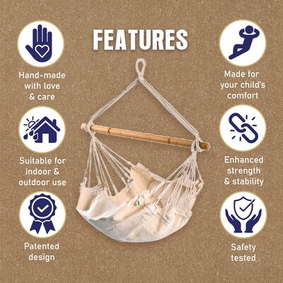 Slack Jack Cradle for Baby | Organic Cotton Baby Onjal Swing | Kids Sleeping Hammock | Patent Infant Oonjal Swing with Hanging Accessory | 0-12 Months (Natural, Load Cap 15 Kg)