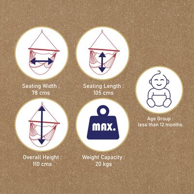 Slack Jack Cradle for Baby | Organic Cotton Baby Onjal Swing | Kids Sleeping Hammock | Patent Infant Oonjal Swing with Hanging Accessory | 0-12 Months (Natural, Load Cap 15 Kg)