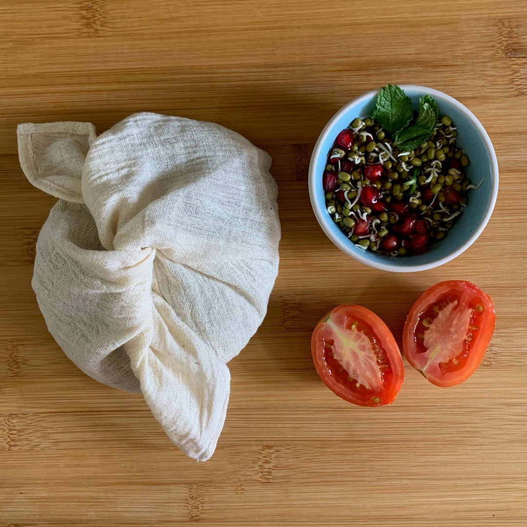 Kitchen Utility Bento Bag Set of 3 in Organic ‘Kala’ Cotton (Assorted Sizes ) - Suspire