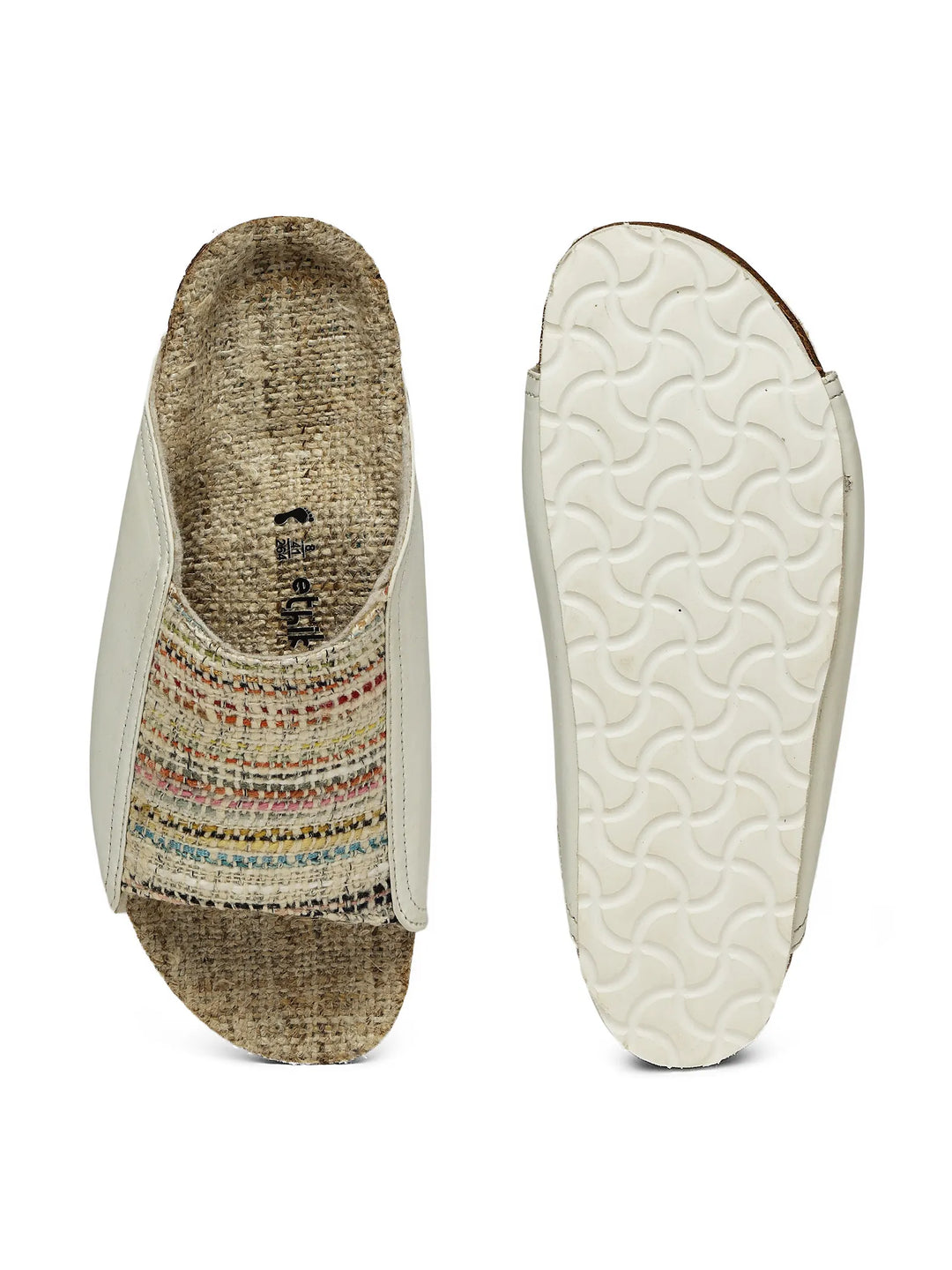 Mist Natural Multi Wide Strap Slide Sandals