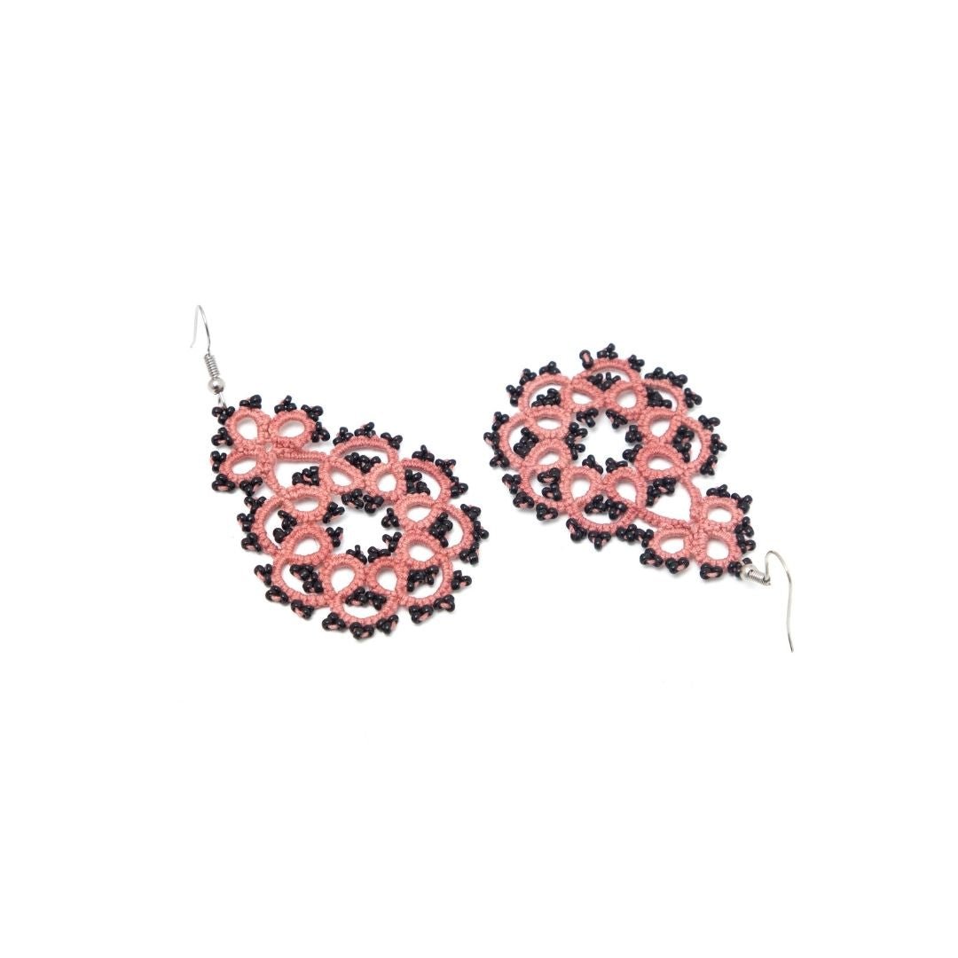 Knots to Node Blush Noir Earrings - Suspire