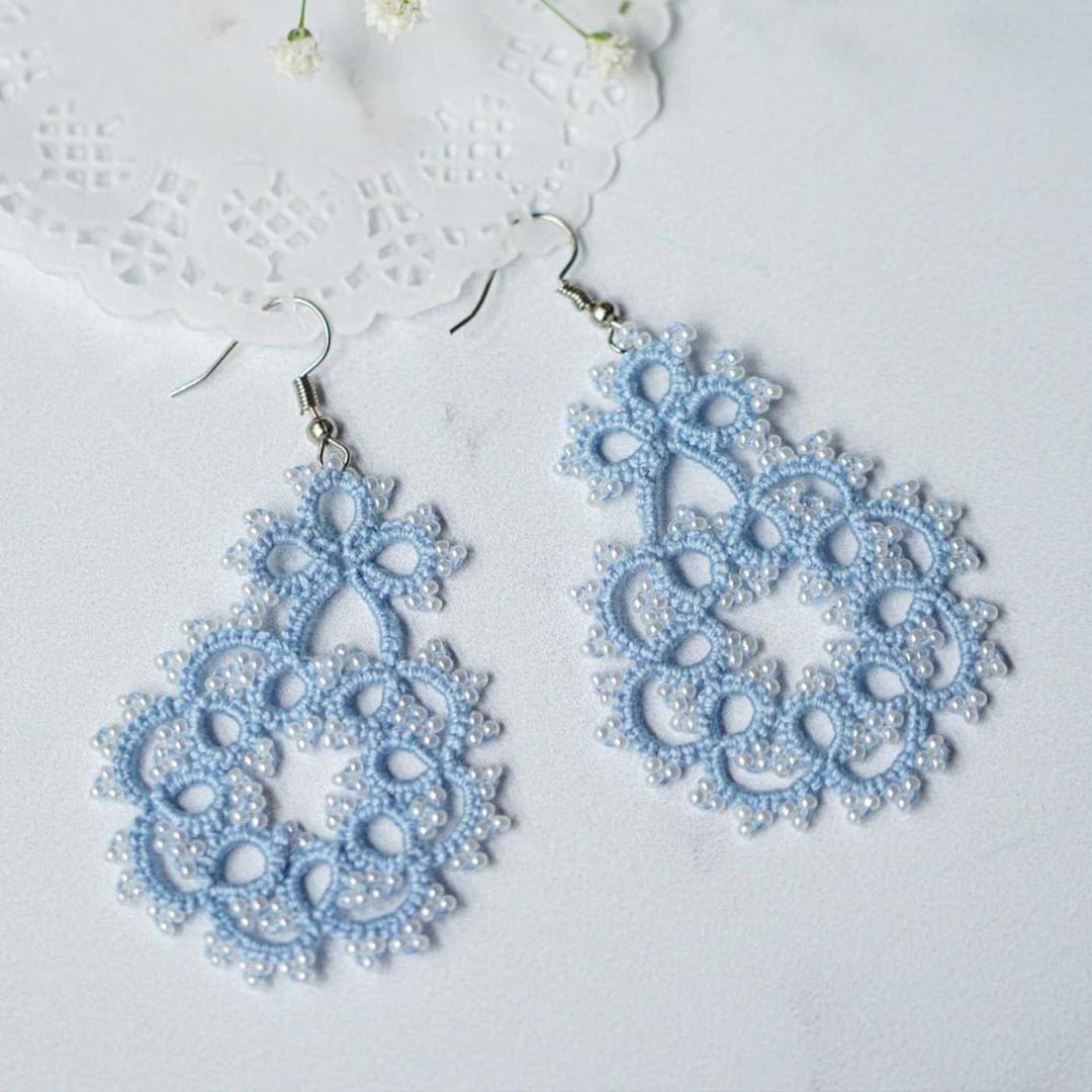 Knots to Node Icy Petal Cascade Earrings - Suspire