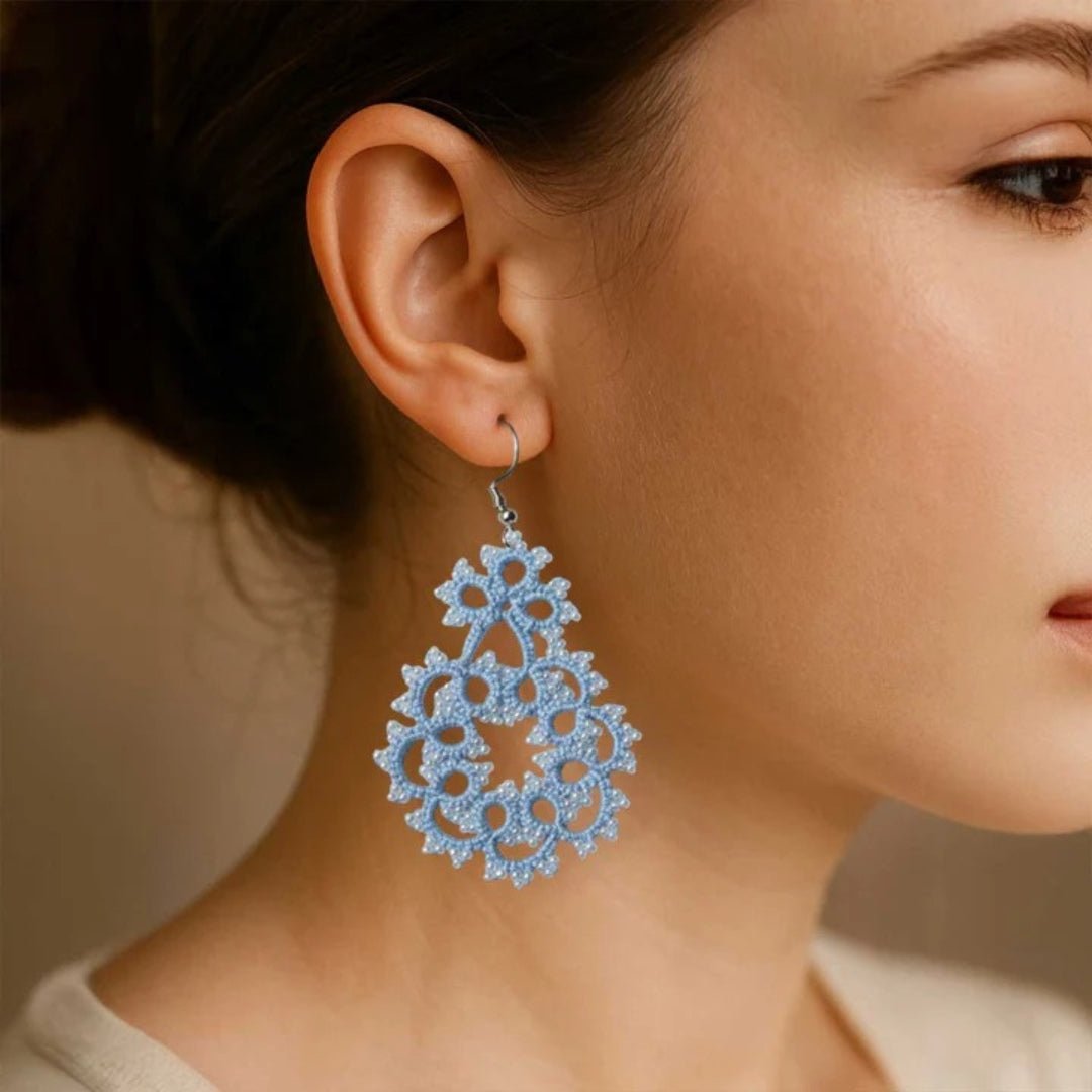Knots to Node Icy Petal Cascade Earrings - Suspire